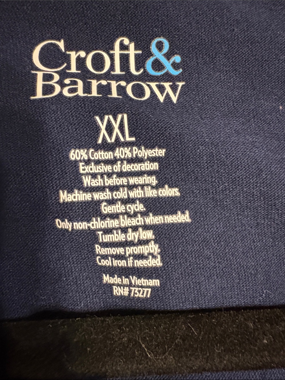 croft & barrow Navy V-Neck Long Sleeve Women's Top - Picture 3 of 5